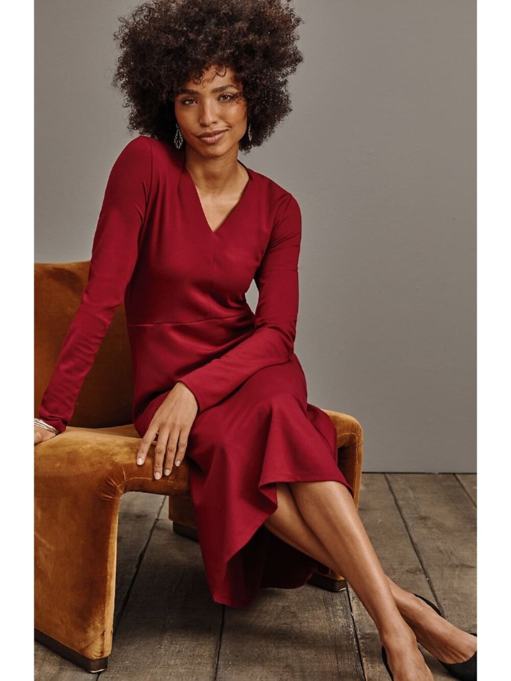 NWT J. Jill Size Large or XL Red Double Face Jersey Fit-and-Flare Dress NEW - Picture 5 of 5